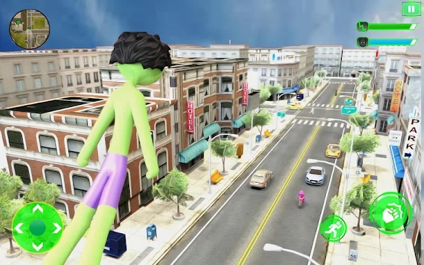 Green Monster Stickman Rope Hero Crime Simulator screenshots