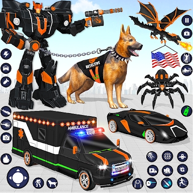 Ambulance Dog Robot Car Game screenshots