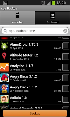 App Backup screenshots