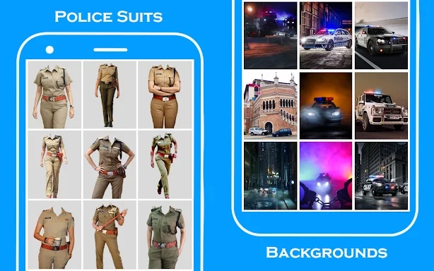 Women police suit photo editor screenshots