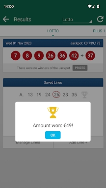 Irish Lotto & Euromillions screenshots