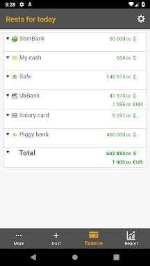 Personal finance screenshots