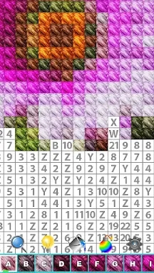Cross stitch pixel art game screenshots