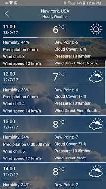 Weather app screenshots