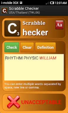 Word Checker (for SCRABBLE) screenshots