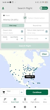Frontier Airlines screenshots