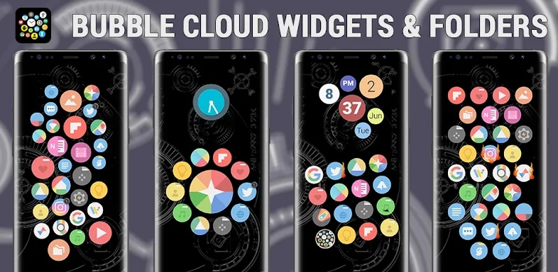 Bubble Cloud Widgets + Folders screenshots