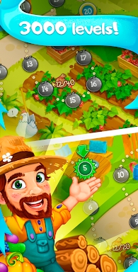 Funny Farm match 3 Puzzle game screenshots