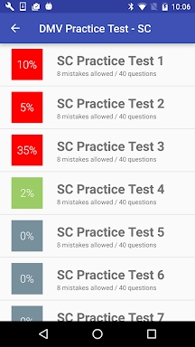 DMV Practice test screenshots