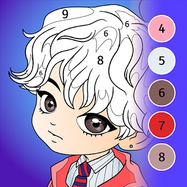 KPOP Chibi Coloring by Number screenshots