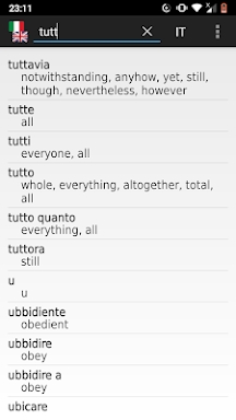 Italian-English offline dict. screenshots