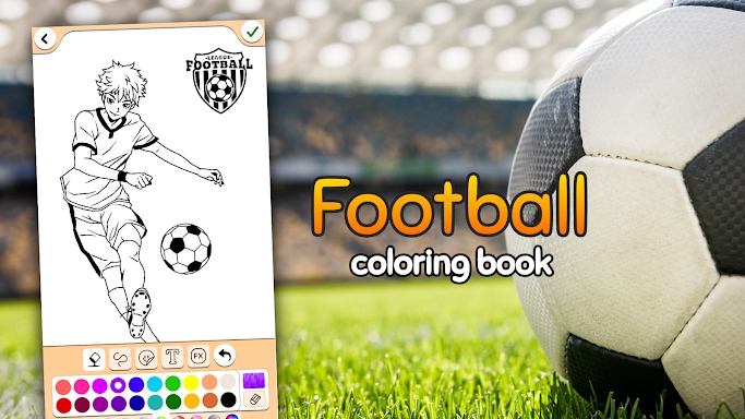 Football coloring book game screenshots