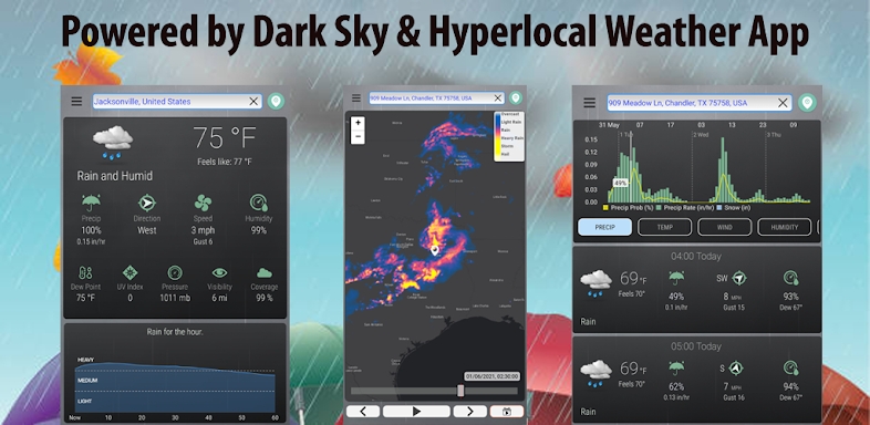 Weather App: Dark Sky Tech screenshots