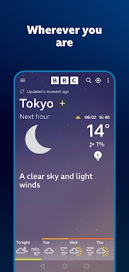 BBC Weather screenshots