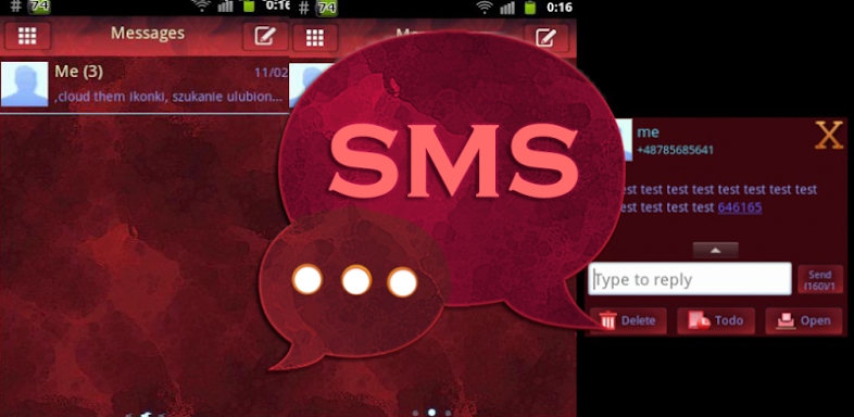 Theme Red GO SMS Pro screenshots