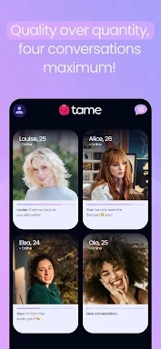 Tame - Swipe less, feel more screenshots