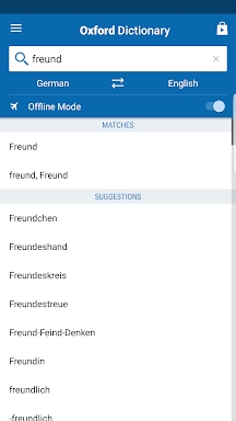 Oxford German Dictionary screenshots