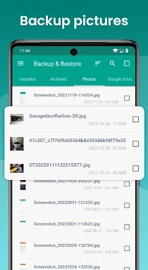 Backup and Restore - APP screenshots