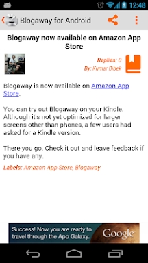 Blogaway for Android screenshots