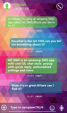 GO SMS PRO COLORFULDAYS THEME screenshots