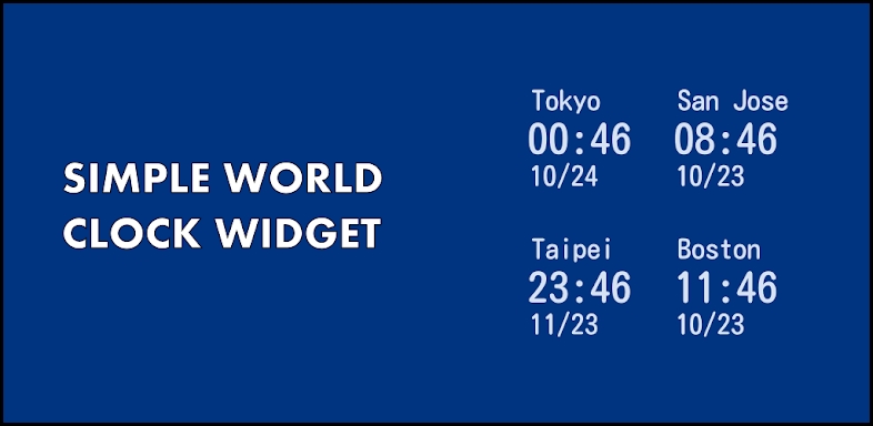 Simple World Clock Widget screenshots