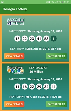 Georgia Lottery Results screenshots