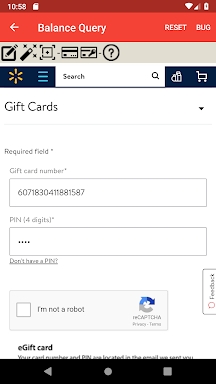 Gift Card Balance screenshots