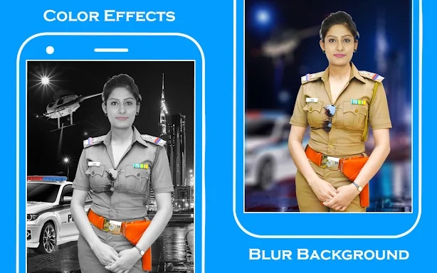 Women police suit photo editor screenshots