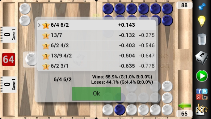 XG Mobile Backgammon screenshots