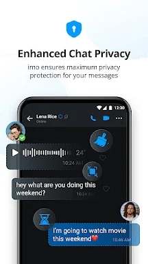 imo beta -video calls and chat screenshots