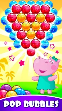 Hippo Bubble Pop Game screenshots