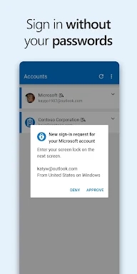 Microsoft Authenticator screenshots