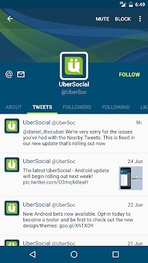 UberSocial for Twitter screenshots