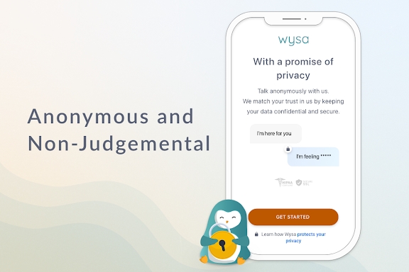 Wysa: Anxiety, therapy chatbot screenshots