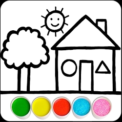Glitter House coloring for kid