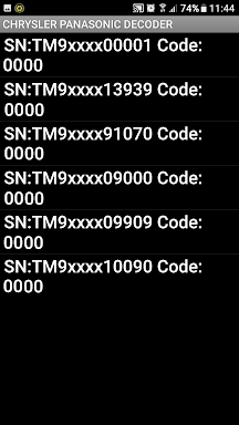 CHRYSLER TM9-Serial Decoder screenshots