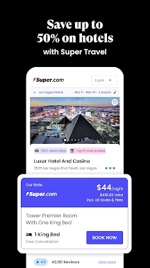 Super.com: Travel, Save, Earn. screenshots