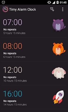 Alarm clock screenshots