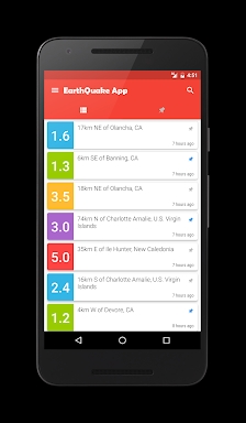 EarthQuake App screenshots