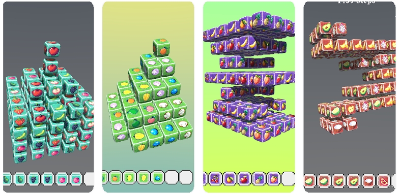 Fruit Cube Tile Match 3D screenshots