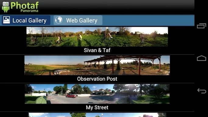 Photaf Panorama screenshots