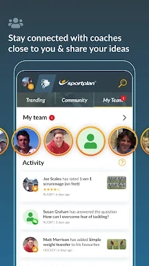 Sportplan screenshots