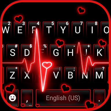 Neon Red Heartbeat Theme screenshots