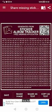 Stickers Album Tracker screenshots