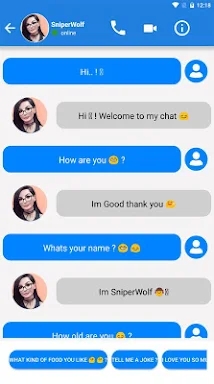 SniperWolf Fake Call screenshots