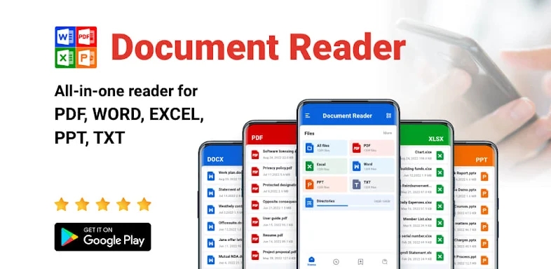 Document Reader: PDF, DOC, XLS screenshots