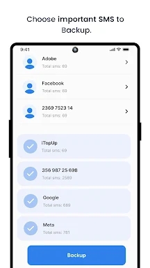 Contact SMS Backup screenshots