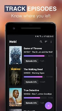 Hobi: TV Series Tracker, Trakt Client For TV Shows screenshots