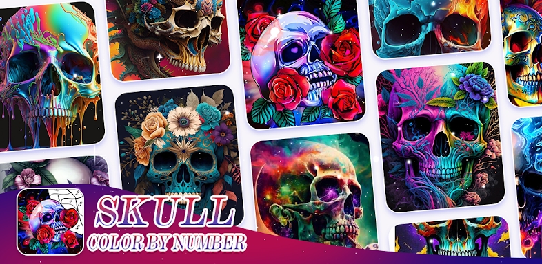 Skull Coloring Book Color Game screenshots