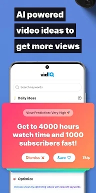 vidIQ for YouTube screenshots